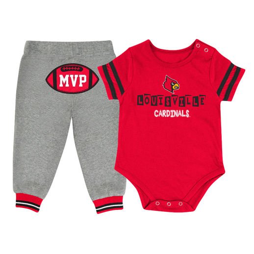 Infant Red/Black Louisville Cardinals Raglan Romper